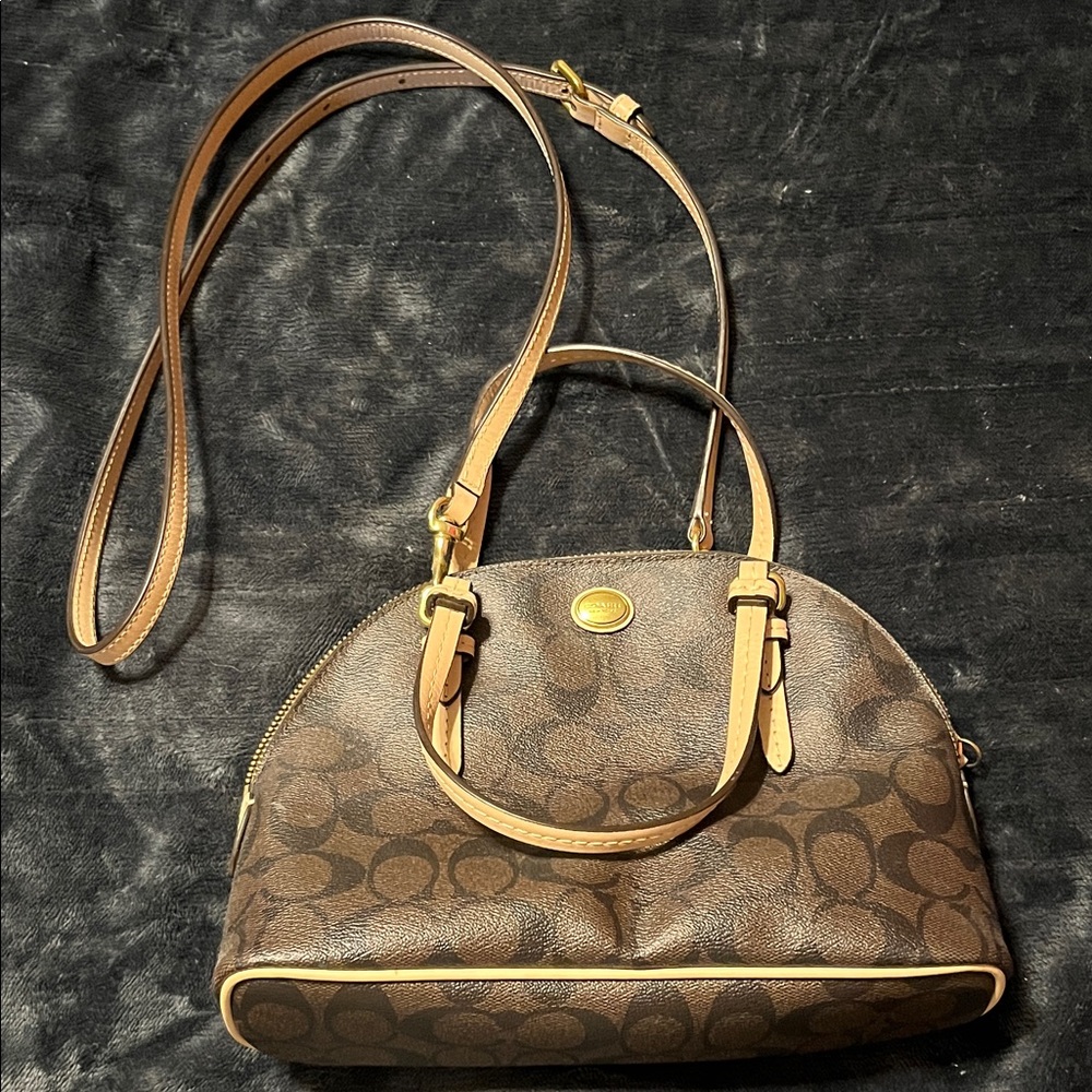 Coach Brown Crossbody Bag with Tan Accents. Great shape